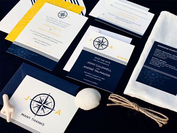 DIY Nautical Wedding Invitation Suite // by LeslieEStationery